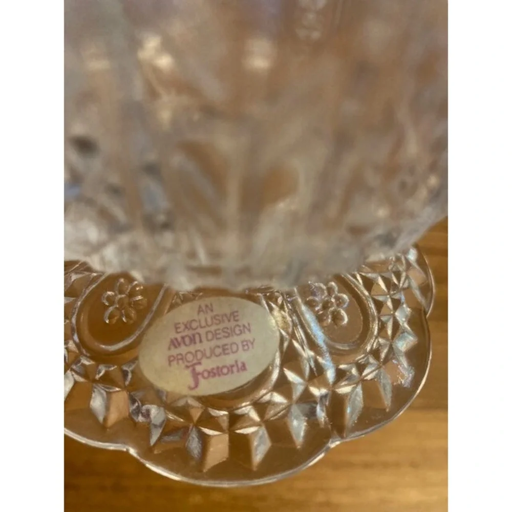 Vtg Avon & Fostoria Glass Candle‎ Holder Perfumed Glass NIB No candle 4